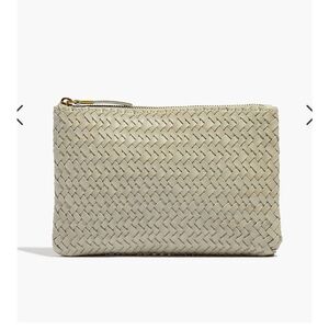 Madewell leather pouch clutch, woven edition